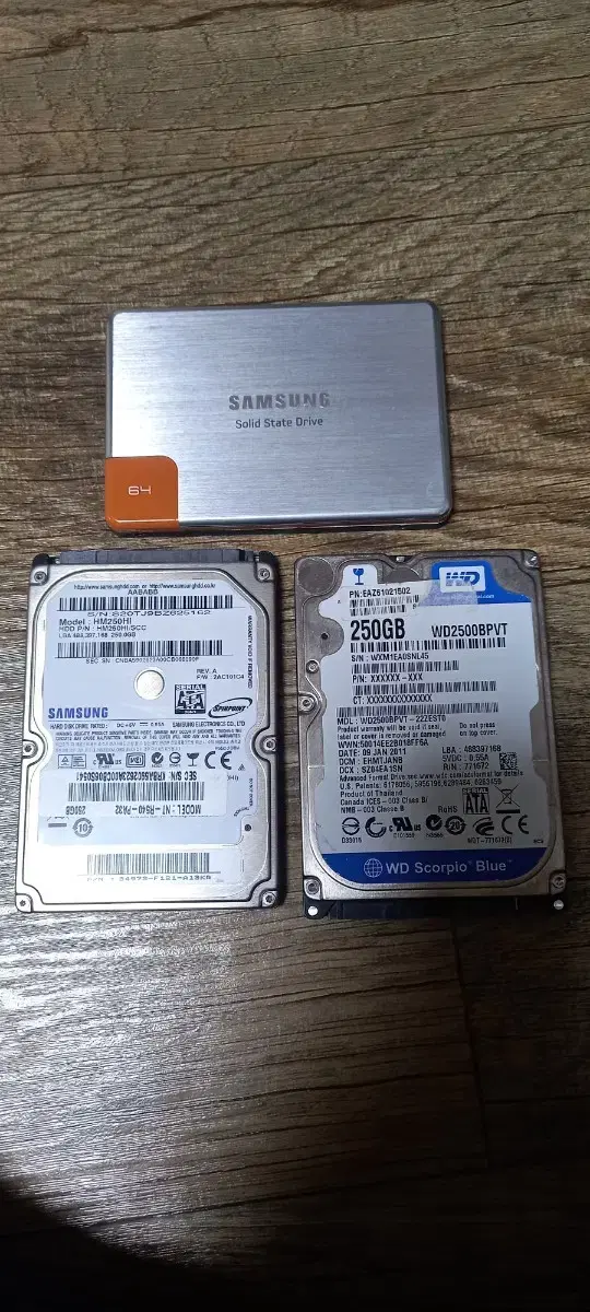 노트북용 저용량 ssd , hdd 일괄